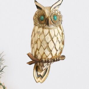 JOMAZ Owl Brooch Large 3 inches Marked